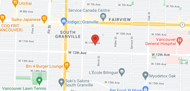map of 903 1316 W 11TH AVENUE